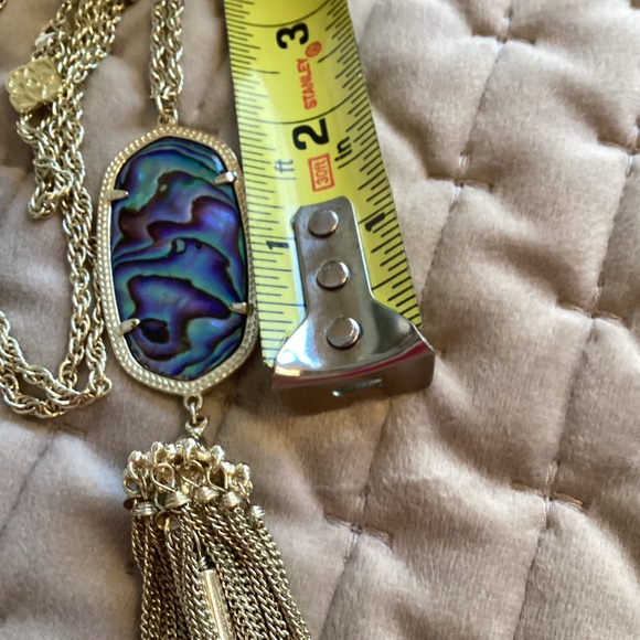 Kendra Scott Gold Necklace with Iridescent Abalone Tassel long Pendant - Picture 5 of 14